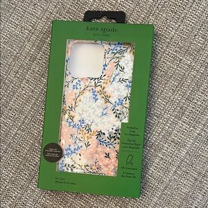 Kate Spade iPhone 15 Pro Max Case - Blue and Gold Floral